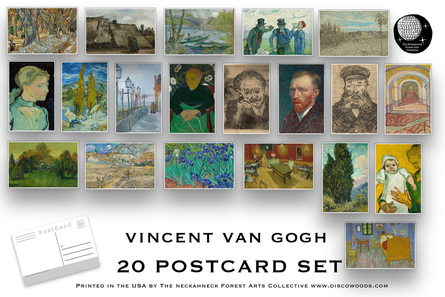 Vincent van Gogh Postcard Set - Set of 20 Postcards - artist postcards - Scrapbooking Post Cards - Post Impressionism