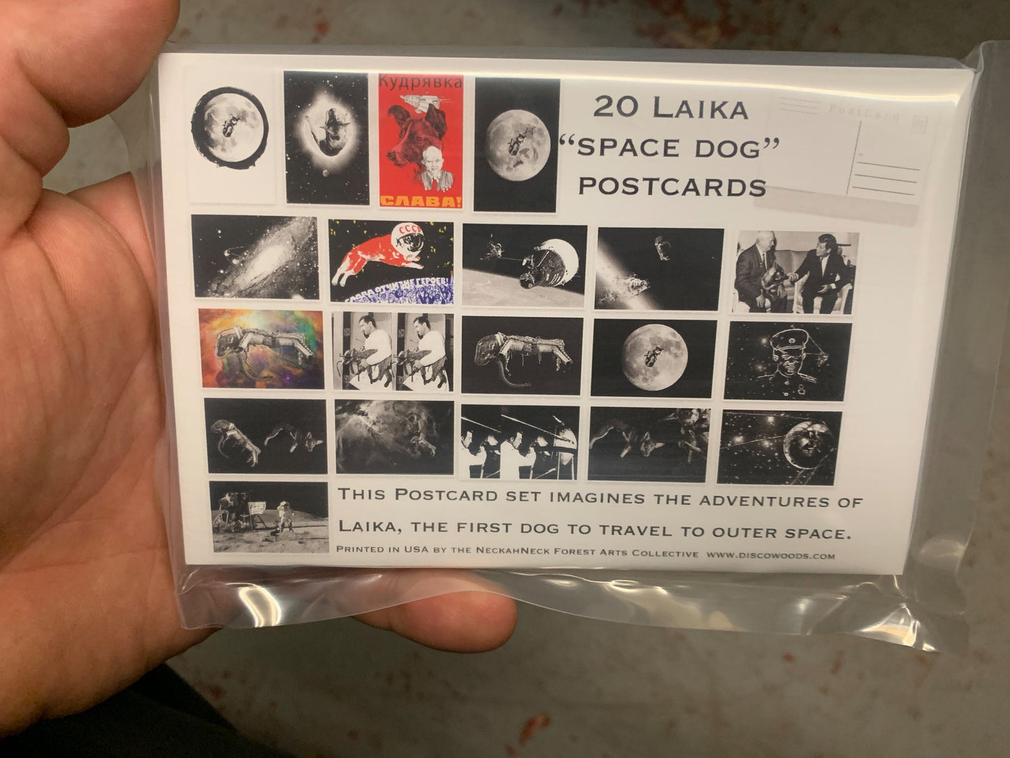 Space Dog Postcard Set - Set of 20 Postcards - Laika the First Dog in Space - Adventure - Scrapbooking Post Cards - Space Dog