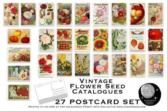 Vintage Seed Packet Postcards - Set of 27