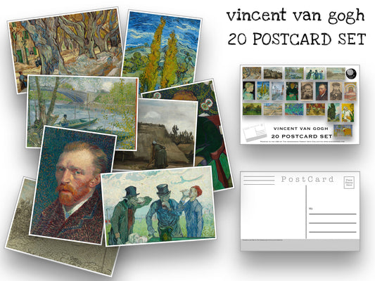 Vincent van Gogh Postcard Set - Set of 20 Postcards - artist postcards - Scrapbooking Post Cards - Post Impressionism