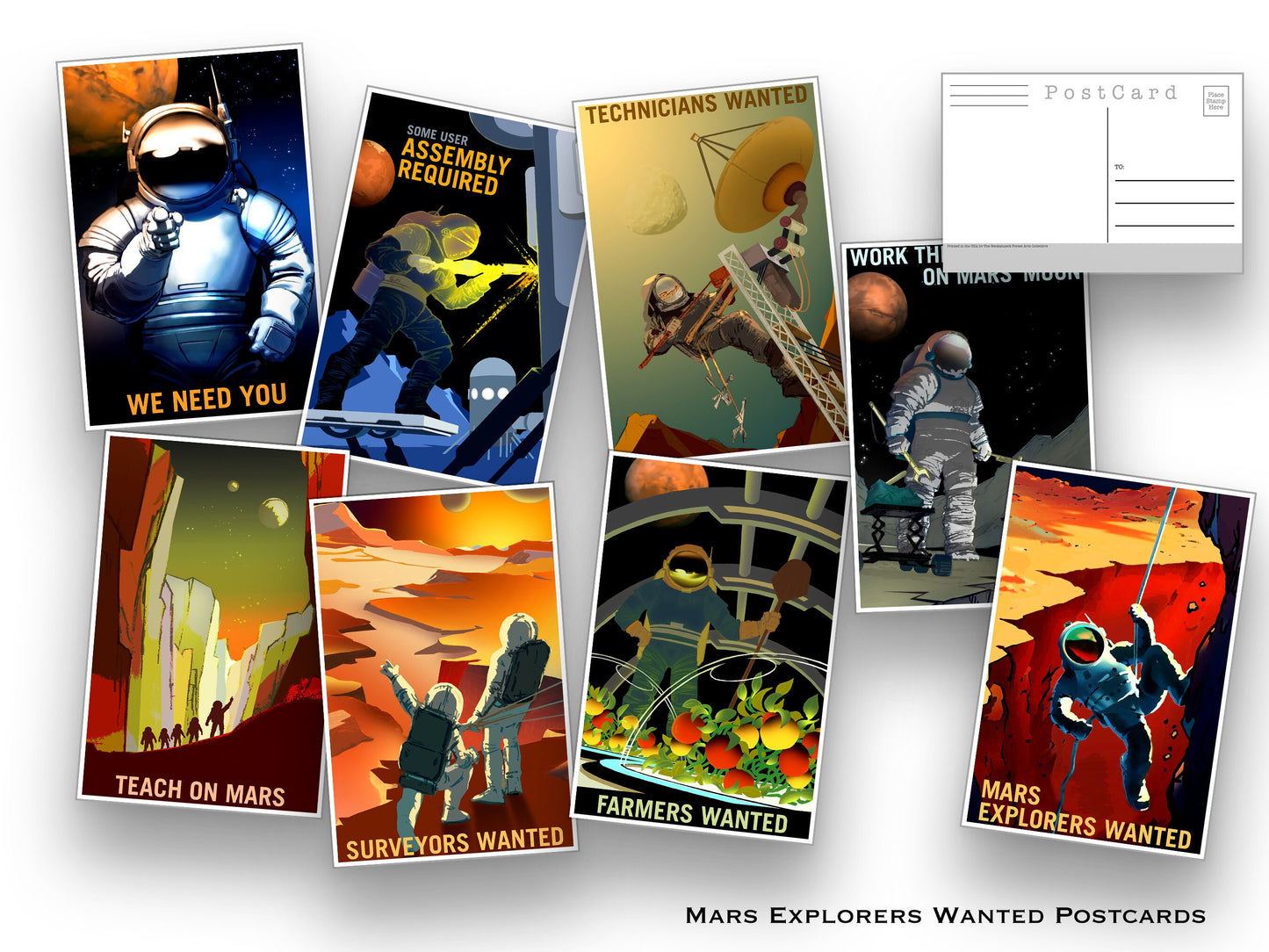 Space Explorer Postcard Set - Set of 30 Postcards - Outer Space Post Cards - NASA - Space Tourism - JPL - Galaxy of Horrors