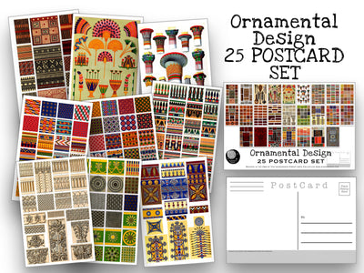 Ornamental Design Postcards - Set of 25