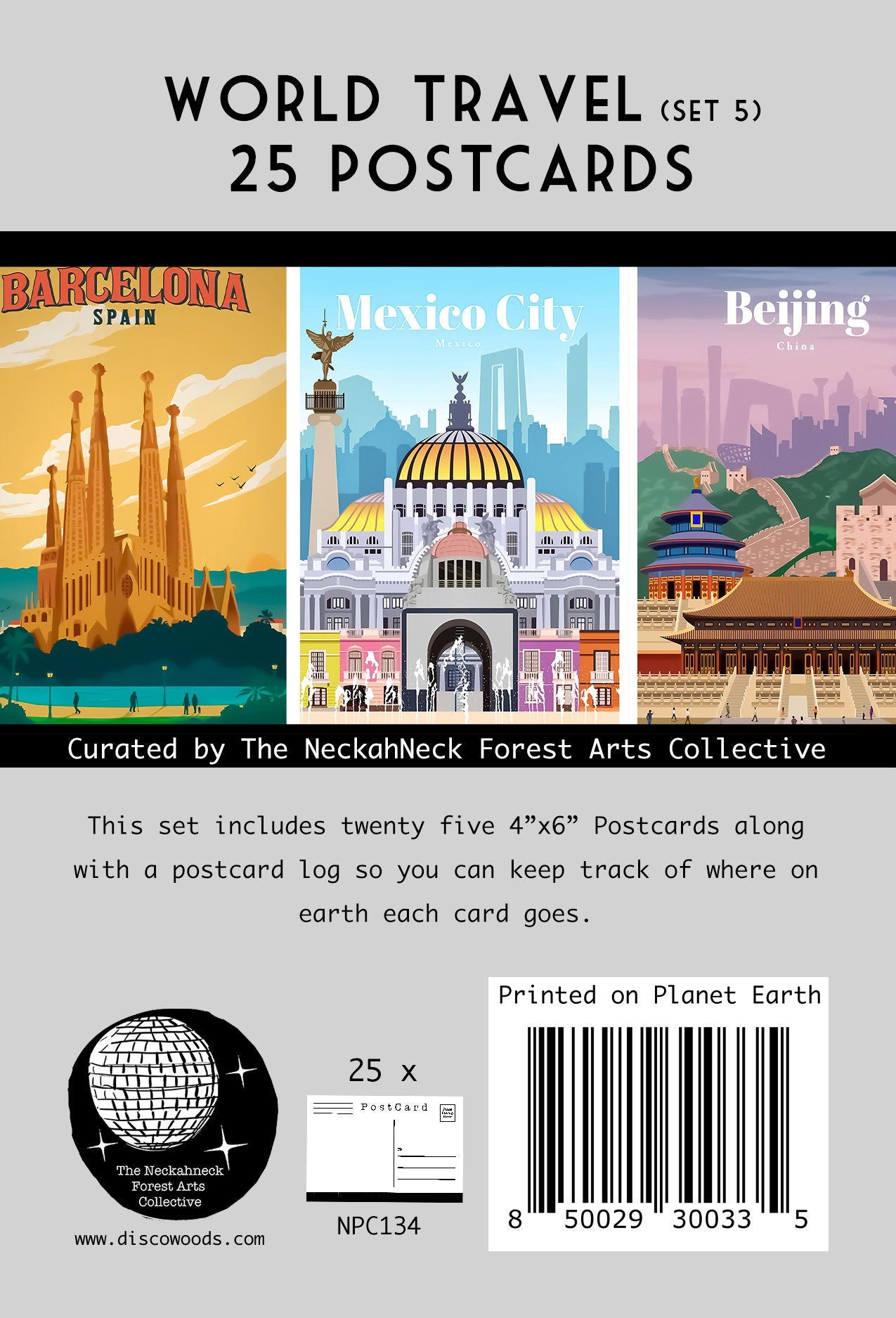 World Travel (Set 5) Postcards - Set of 25 – The NeckahNeck Forest