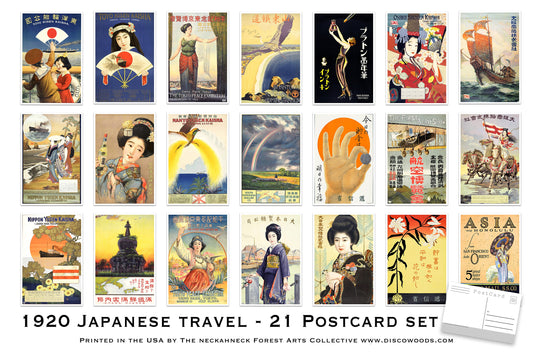 1920's Japanese Travel Postcard Set- Set of 21 Postcards - Vintage 1920's - Japan Travel - Scrapbooking Post Cards - Adventure - home decor