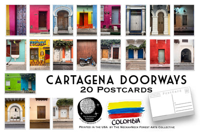 Cartagena Doorways Colombian Travel Postcard Set- Set of 20