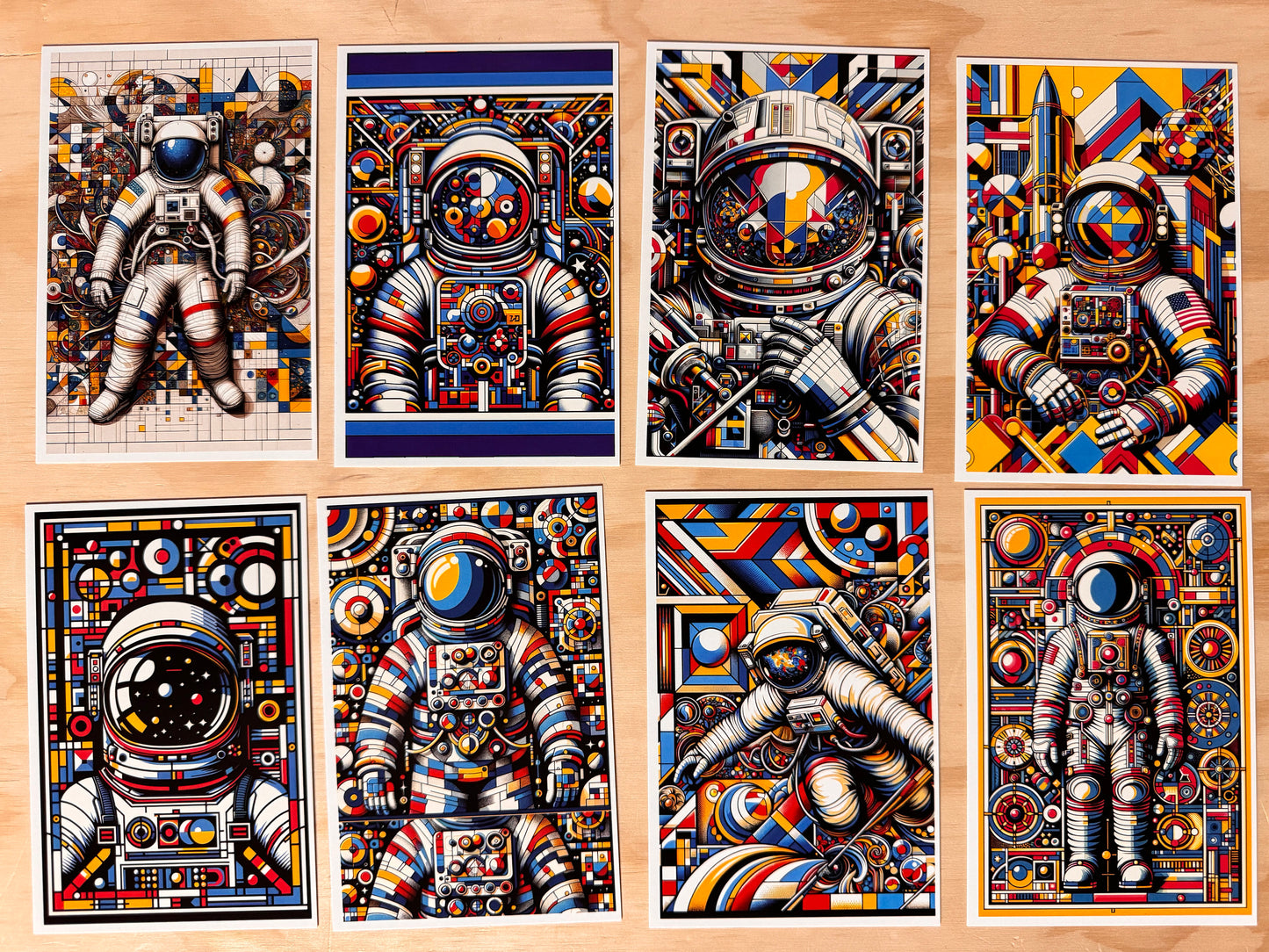 20 Astronaut Postcards - Set of 20 Post cards - Outer Space Post Cards - NASA - Astronaut - JPL - psychedelic - bright and colorful