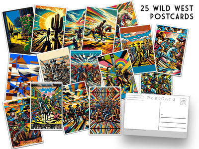 Wild West Postcards - Set of 25