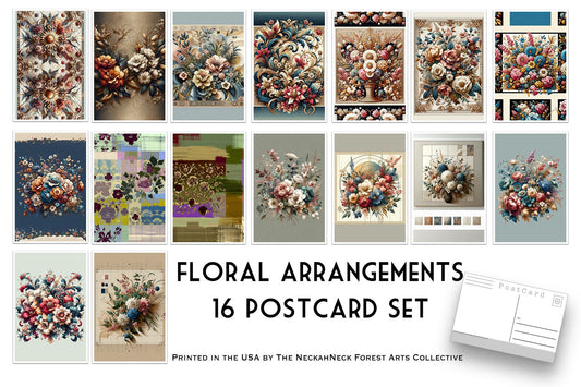 Floral Arrangements Postcards - Set of 16
