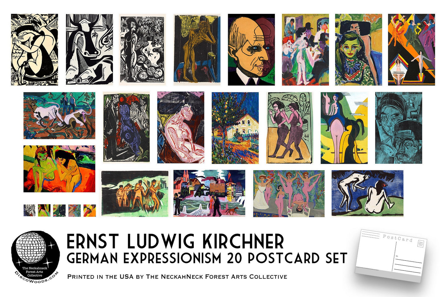 Ernst Ludwig Kirchner Postcard Set - Set of 20 Postcards - artist postcards - Scrapbooking Post Cards - German expressionism