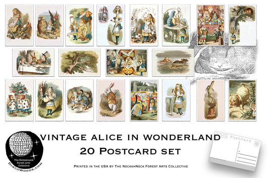 Alice in Wonderland Postcards - Set of 20
