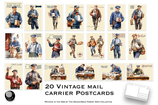 Vintage Mail Carrier Postcards – Set of 20