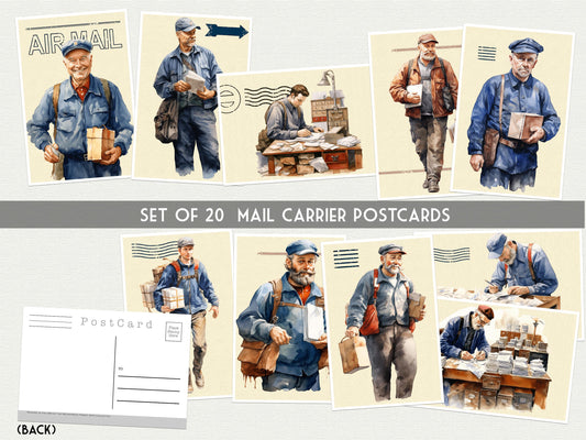 Vintage Mail Carrier Postcards – Set of 20