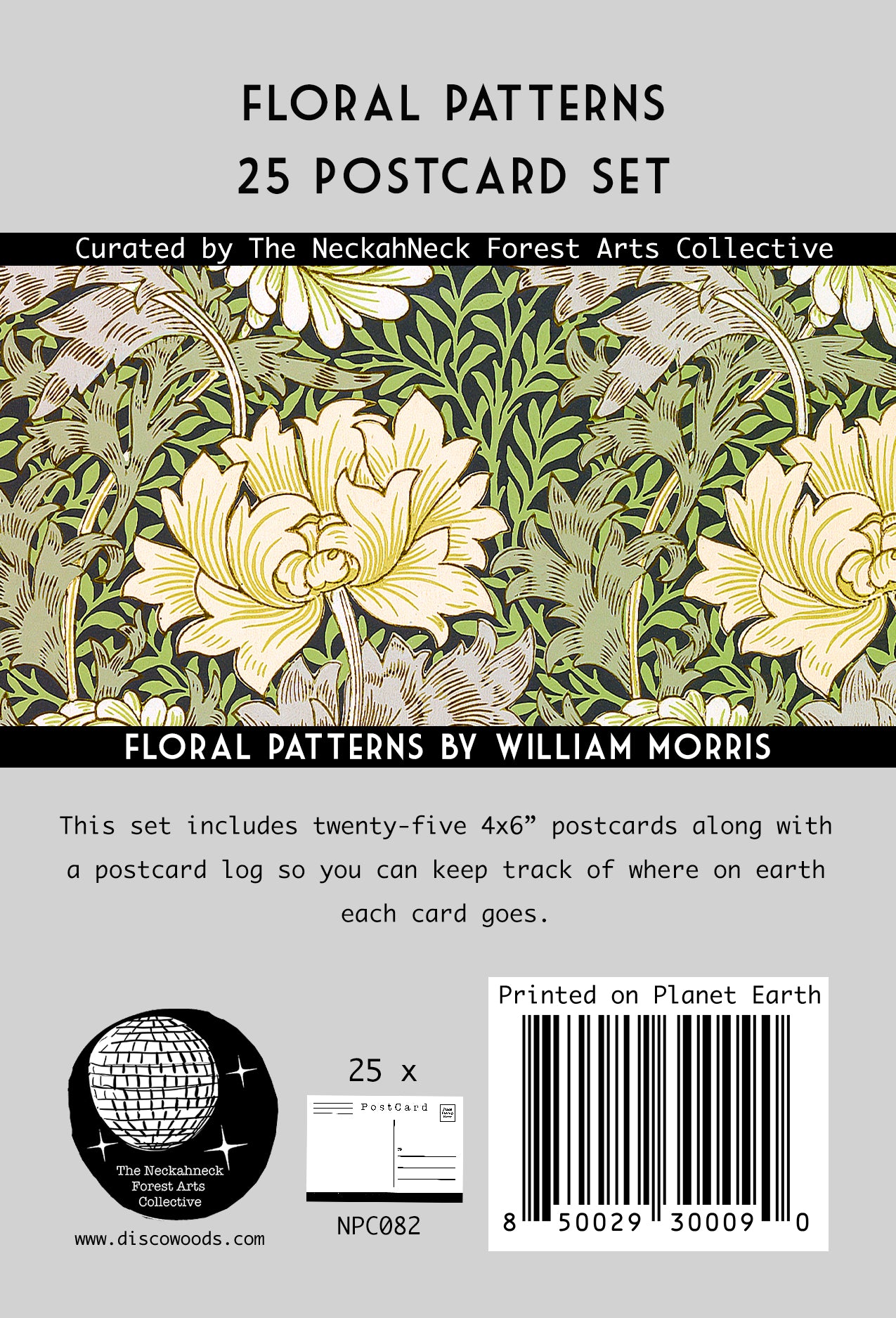William Morris Floral Pattern Postcards - Set of 25