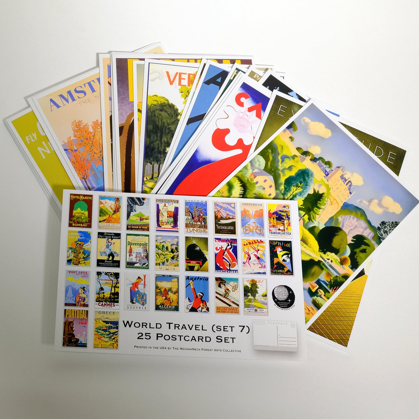 World Travel (Set 7) Postcards - Set of 25