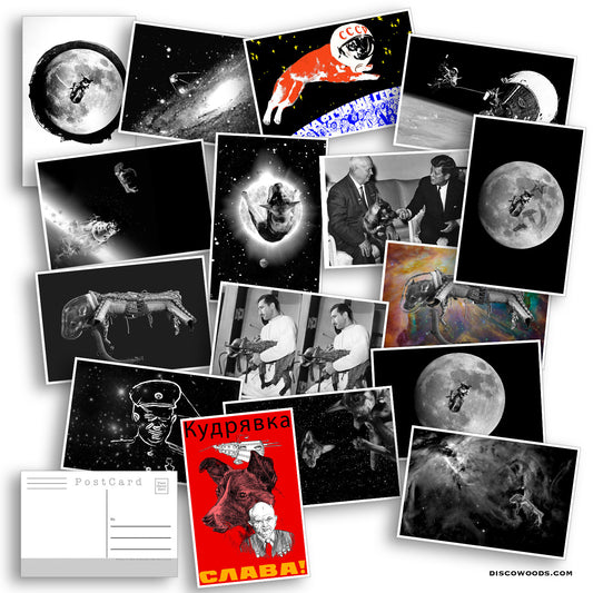 Space Dog Postcard Set - Set of 20 Postcards - Laika the First Dog in Space - Adventure - Scrapbooking Post Cards - Space Dog