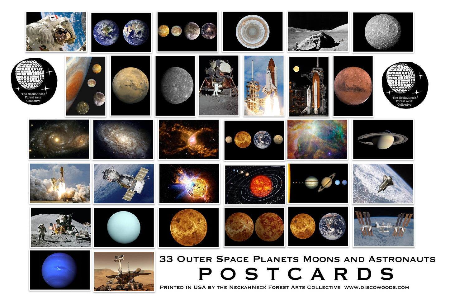 Space and Planet Postcard Pack - Set of 33 Postcards - NASA - Planets - Astronomy - Galaxies - Fantasy - Solar System